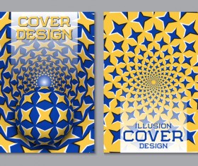Flyer and brochure cover illusion design vector 19