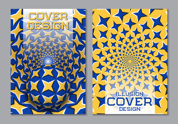 Flyer and brochure cover illusion design vector 19
