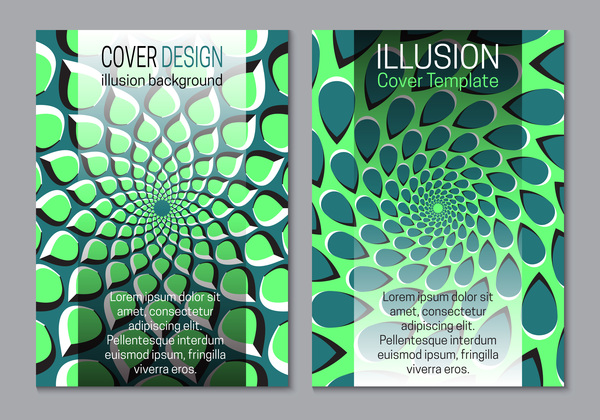 Flyer and brochure cover illusion design vector 20