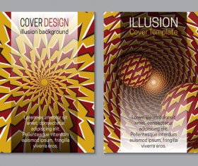 Flyer and brochure cover illusion design vector 21