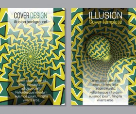 Flyer and brochure cover illusion design vector 22