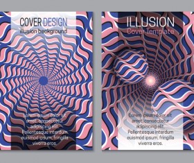 Flyer and brochure cover illusion design vector 23