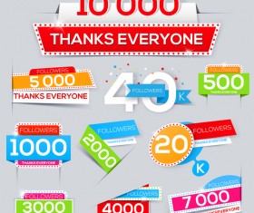 Followers thanks everyone vector design