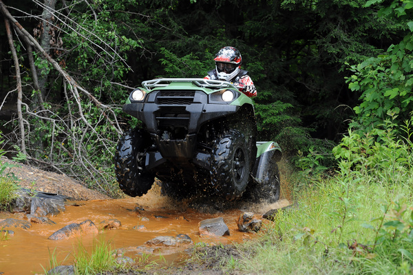 Four-wheel drive motorcycle off-road challenge Stock Photo
