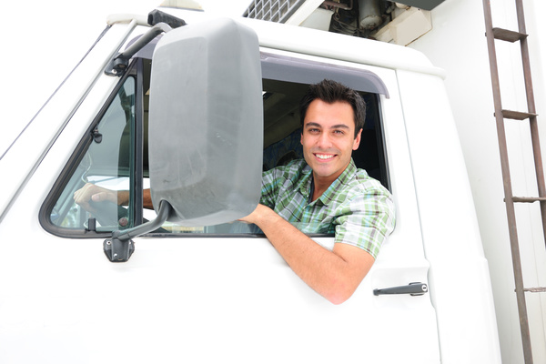 Freight truck driver Stock Photo