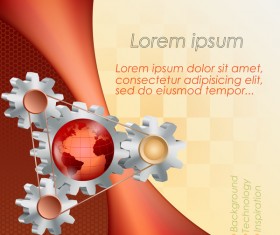 Gears and business background templates vector 01