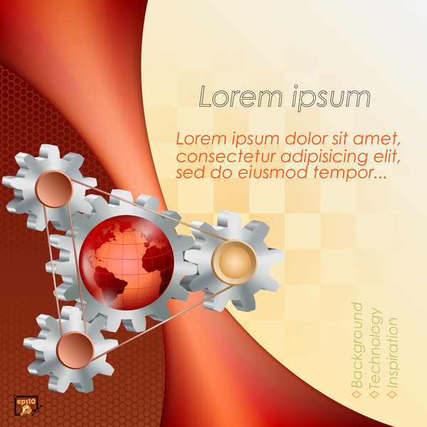 Gears and business background templates vector 01