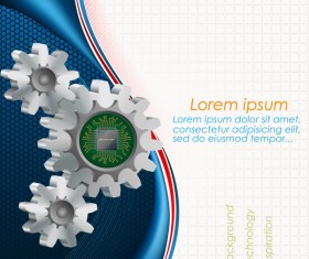 Gears and business background templates vector 02