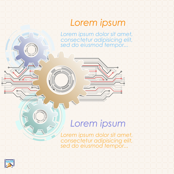 Gears and business background templates vector 03