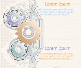 Gears and business background templates vector 04