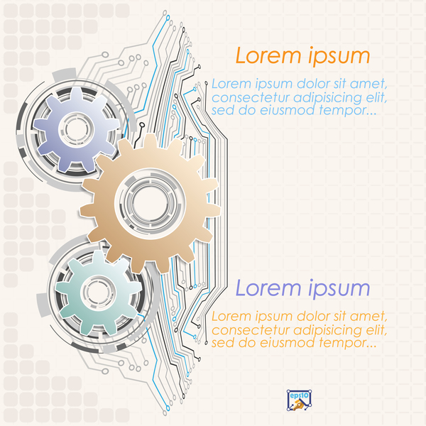 Gears and business background templates vector 04