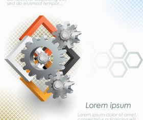 Gears and business background templates vector 05