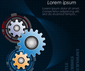 Gears and business background templates vector 06