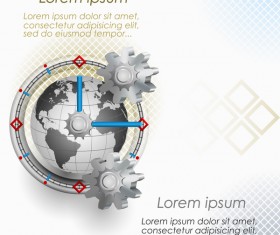 Gears and business background templates vector 08