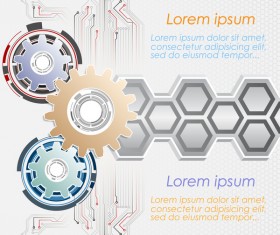 Gears and business background templates vector 09