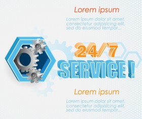 Gears and business background templates vector 11