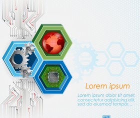 Gears and business background templates vector 12