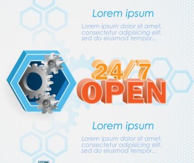 Gears and business background templates vector 13