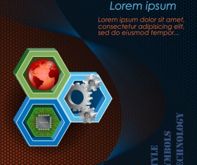 Gears and business background templates vector 14