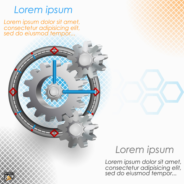 Gears and business background templates vector 18