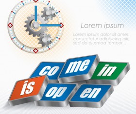 Gears and business background templates vector 19