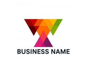 Geometric polygon business logo vector