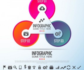 Geometric shape with circles infographic vector 01