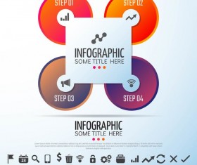Geometric shape with circles infographic vector 02