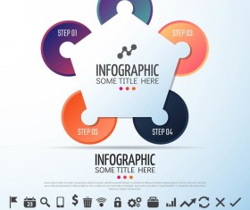 Geometric shape with circles infographic vector 03