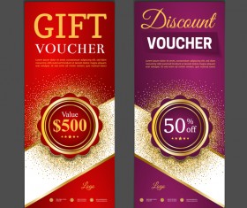 Gift voucher vertical card template vector 01