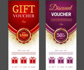 Gift voucher vertical card template vector 02
