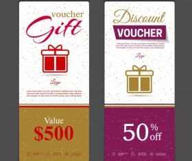 Gift voucher vertical card template vector 03