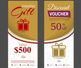 Gift voucher vertical card template vector 04