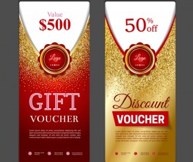 Gift voucher vertical card template vector 07