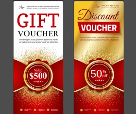Gift voucher vertical card template vector 08