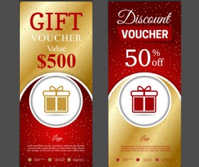 Gift voucher vertical card template vector 09