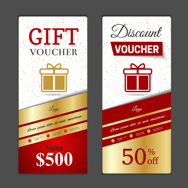 Gift voucher vertical card template vector 10