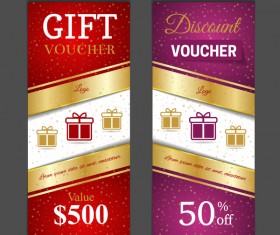 Gift voucher vertical card template vector 11