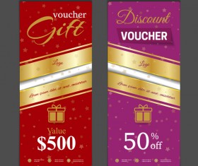 Gift voucher vertical card template vector 12
