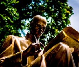 Golden Art Statue Stock Photo