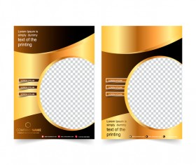 Golden company brochure cover template vector 10