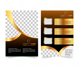Golden company brochure cover template vector 13