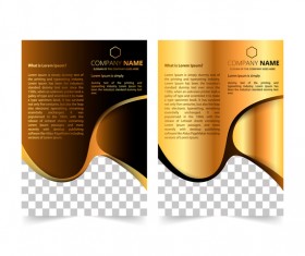 Golden company brochure cover template vector 15