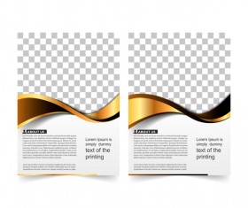 Golden company brochure cover template vector 17