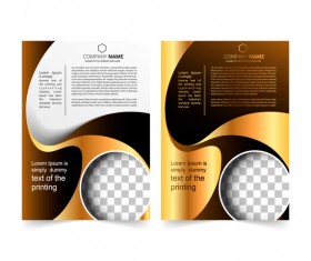 Golden company brochure cover template vector 19