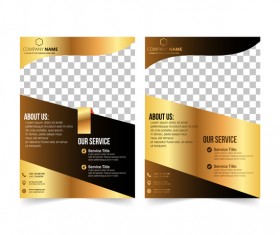 Golden company brochure cover template vector 20