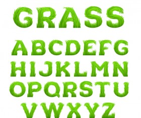 Grass alphabet green vector