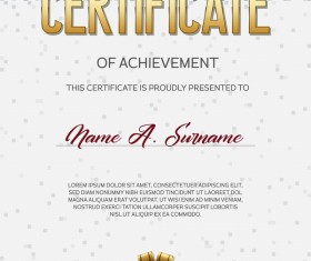 Gray pixelated certificate template vector material 01