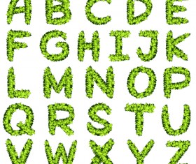 Green plant alphabet creative vector