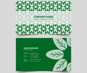 Green style business card vector
